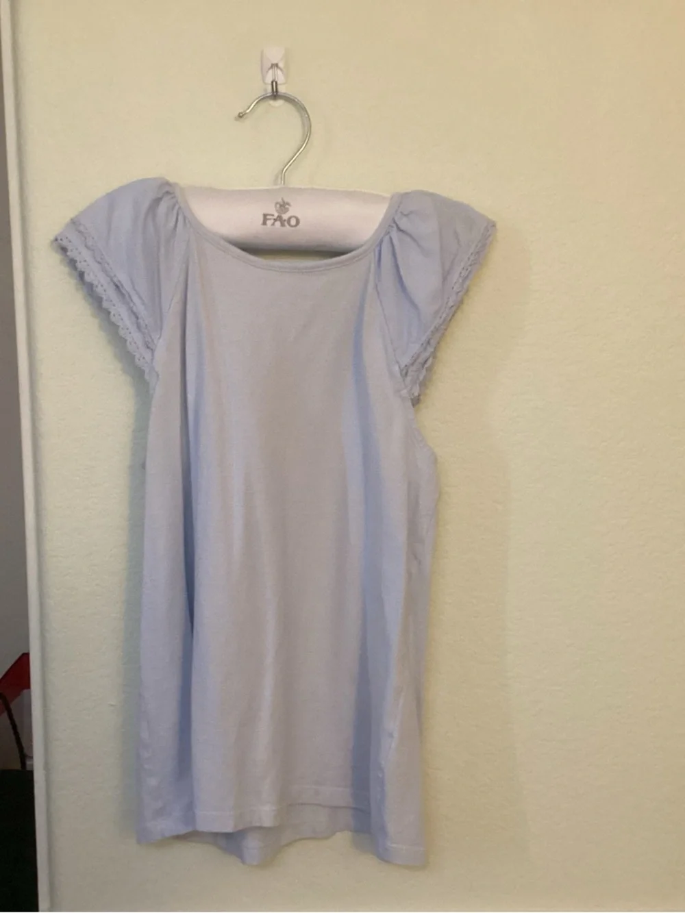 Janie & Jack Light Blue Lace Flutter Sleeve Top Size Girls (16)